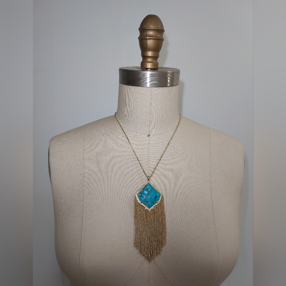 Kendra Scott Kingston Long Pendant Fringe Necklace